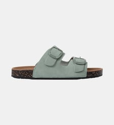 Sandales à doubles brides ultra confortables, semelle intérieure cuir Isotoner