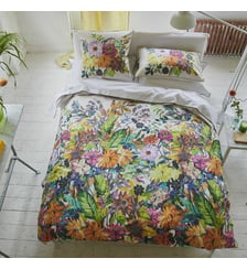 Housse de couette imprimée en percale de coton, GLYNDE CORAL Designers Guild