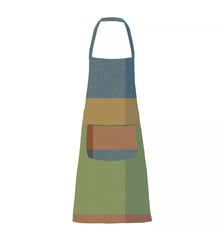 Tablier pur coton enduit 220 g/m² motif jacquard orange vert Mille baies shetland Garnier Thiebaut
