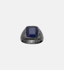 Chevalière Noah en Acier 316L avec lapis lazuli bleu saphir Phebus
