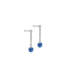 Mini Pendants d'oreilles CONFETTI - Saphir Bleu - Poids total 0,30ct approx. -  Or blanc 750‰ La Brune & La Blonde