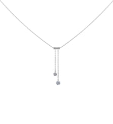 Collier 360° CRAVATE - 2 diamants, poids total 0,20ct approx.  - Or blanc 750‰ La Brune & La Blonde