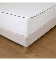 Protège matelas coton imperméable - passepoil marine Drouault