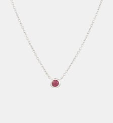 Collier argent 925 serti d'une pierre de Rubis Balaboosté