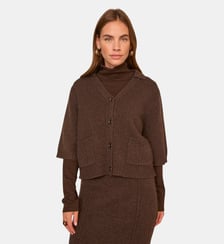 Gilet Chocolat À Manches 3/4 En Laine Aldo Maison 123