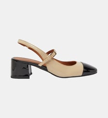 Escarpins Sling back Doumy en cuir vernis Jonak