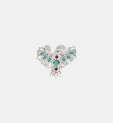 Bague ajustable avec cabochon central avec strass MANGROV Hipanema