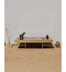Table basse dorée et marron Donna N°914- Produit chiné Debongout