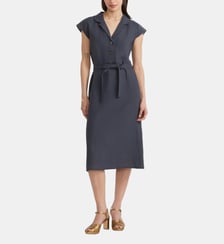 robe Frannie en lin gris anthracite Agnès b.