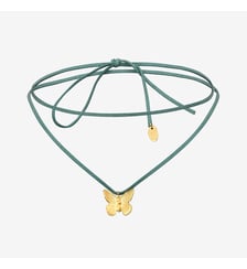 Collier/bracelet cordon doré kaki petit modèle - butterfly Caroline Najman