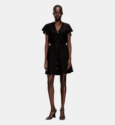 Robe en cupro avec col en V et boutons à l'avant Diesel
