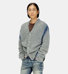 Cardigan en mélange d'alpaga avec coutures effet spray Diesel