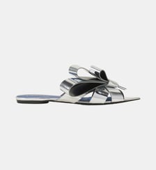 Mule Plates Cadeau En Cuir Metallic Lanvin