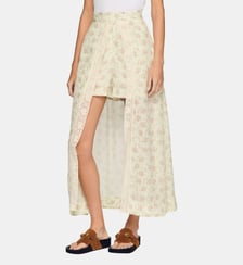 Jupe short longue à imprimé fleurs Sandro