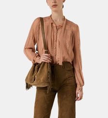Chemise en dentelle à col lavallière - CYRANA Gerard Darel