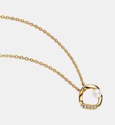 Collier Cercle Pavé de Forme Organique & Perle de Culture d'Eau Douce Traitée Pandora