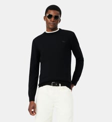 Pull en laine mérinos col rond Lacoste