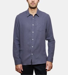 Chemise en gaze de coton bleu coupe droite Atelier Privé