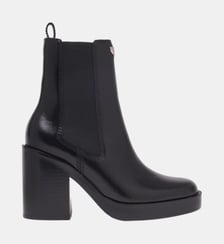 Bottines chelsea à talon en cuir Maje