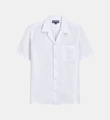 Chemise bowling en lin unie Vilebrequin