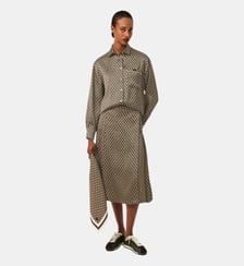 Jupe midi plissée imprimée Lacoste