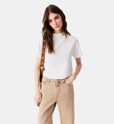 T-shirt avec zip au dos du cou Maje