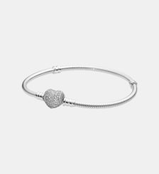 Bracelet Maille Serpent & Cœur Scintillant Pandora