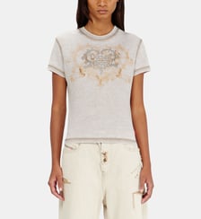 T-shirt en jersey avec strass et burnout effect Diesel
