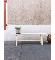 Banc en bois blanc Antoine N°513- Produit chiné Debongout