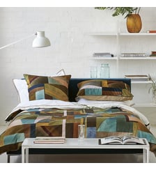 Housse de couette imprimée en percale de coton, ALPHONSE Designers Guild