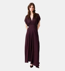 Robe longue imprimée jacquard Maje