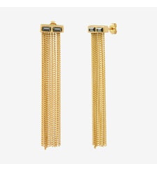 Boucles d'oreilles dorées émeraude - vertu Caroline Najman