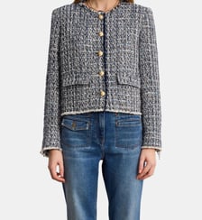 Veste sans col en tweed et lurex - MARILINE Pablo