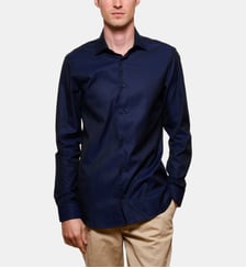 Chemise marine en twill coupe droite Atelier Privé