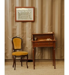 Coiffeuse en bois et son fauteuil en velours Louise N°192- Produit chiné Debongout