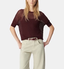 Pull tricot fin ajouré lurex Ikks