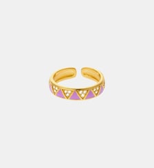 Bague ajustable avec émail coloré et strass YOLANDA Hipanema