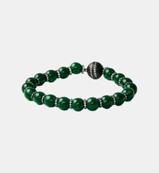 Bracelet avec résine verte, cristaux et motifs sphériques, finition gunmetal Aristocrazy