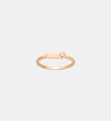 Bague cartouche Mini Addict en Plaqué Or avec diamant blanc La Garçonne Diamant