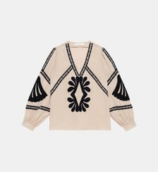 Blouse manches longues col v imprimé ethnique BREZ La Petite Etoile