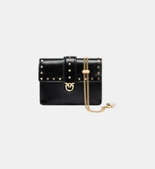 Porte-cartes love pocket en cuir à bandoulière chaîne Pinko