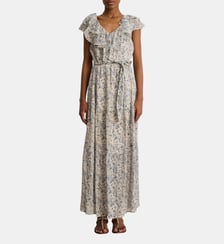Robe longue à fleurs et volants - ARLENE Pablo
