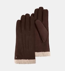 Gants en cuir de chèvre velours, doublés en imitation fourrure Isotoner