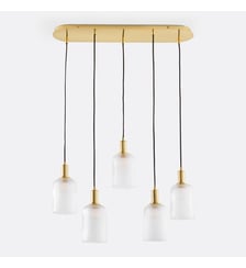 Suspension grappe laiton et verre strié La Redoute Interieurs
