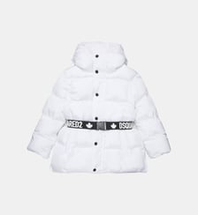 Doudoune longue avec ceinture reportant le logotype Dsquared2