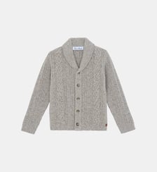 Cardigan - Moka col châle maille tréssée Tartine Et Chocolat