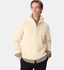 Pull tricot côtelé patte zippée cachée Ikks