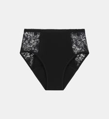 Culotte menstruelle haute, coton bio et dentelle florale Protect Dim