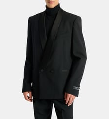 Veste 2 boutons en laine et satin Balmain