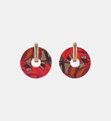Boucles d'oreilles rondes Balagane imprimé feuilles Balaboosté